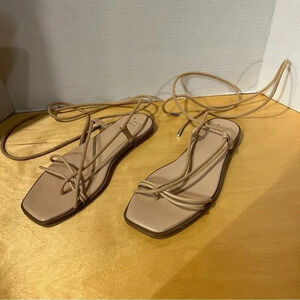 A New Day Women's Talia Lace Up Sandals Nude Beige Size 9 Gladiator